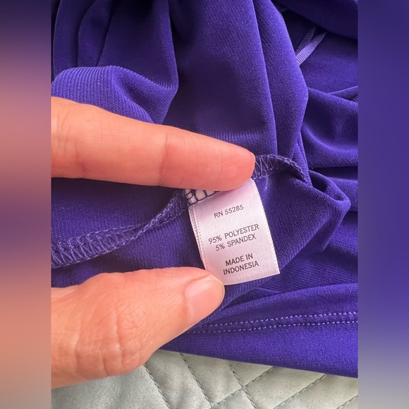 NWT Vintage Express Womens Blouse Small Purple Draped Off Shoulder Going Out Top - Picture 7 of 7